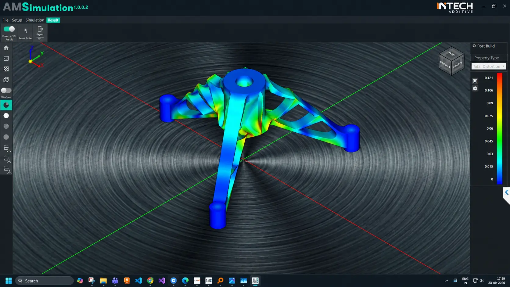 Simulation result field used to define lattice zones on a part